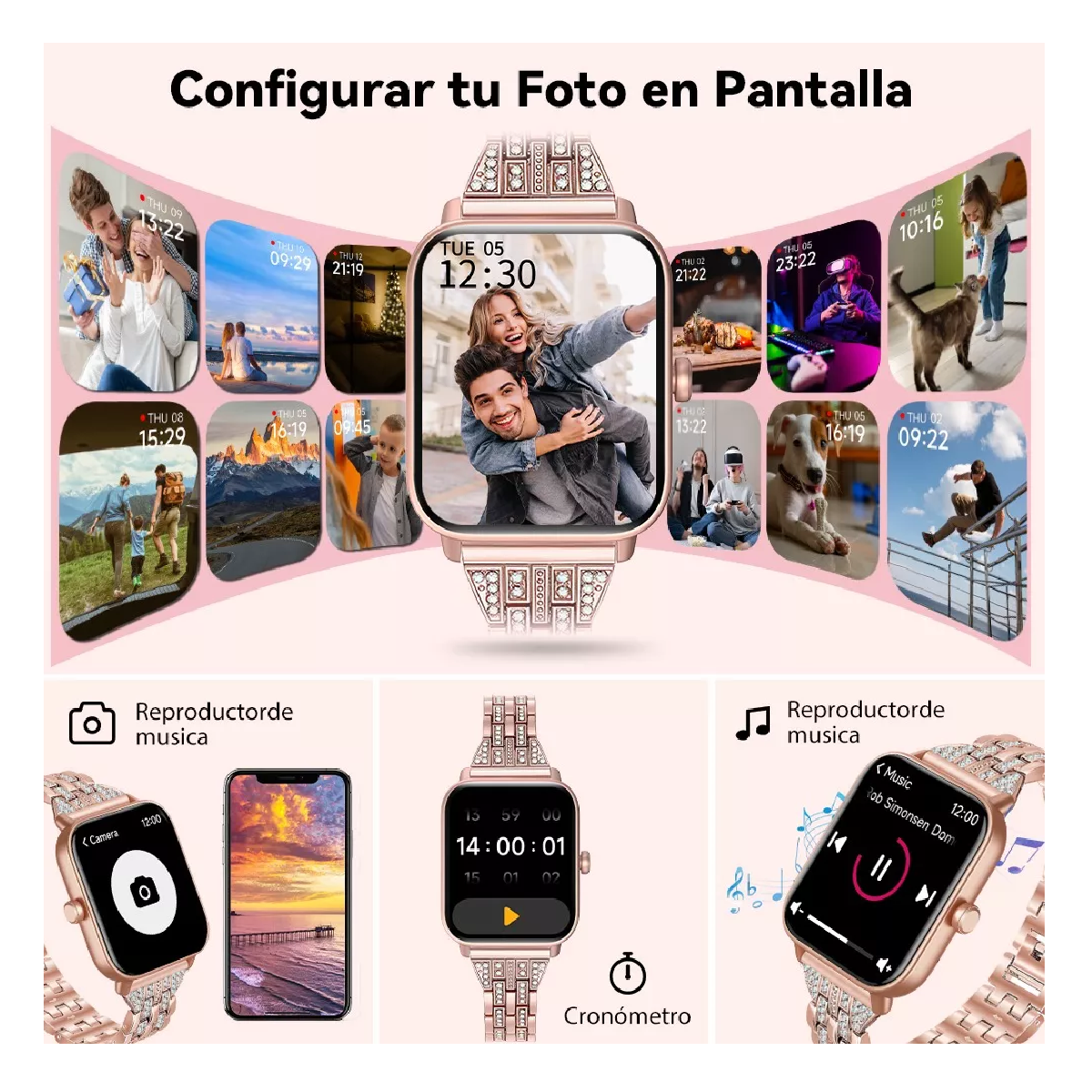 Foto 4 pulgar | Smartwatch 1.8' para Mujer