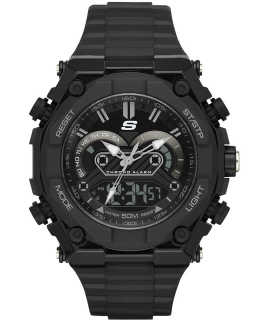 Reloj De Pulso Skechers El Segundo Sr1042 Color Negro Para Caballero