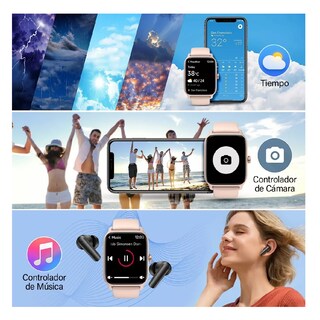 Foto 4 | Smartwatch 1.8'' con Bluetooth Rosa
