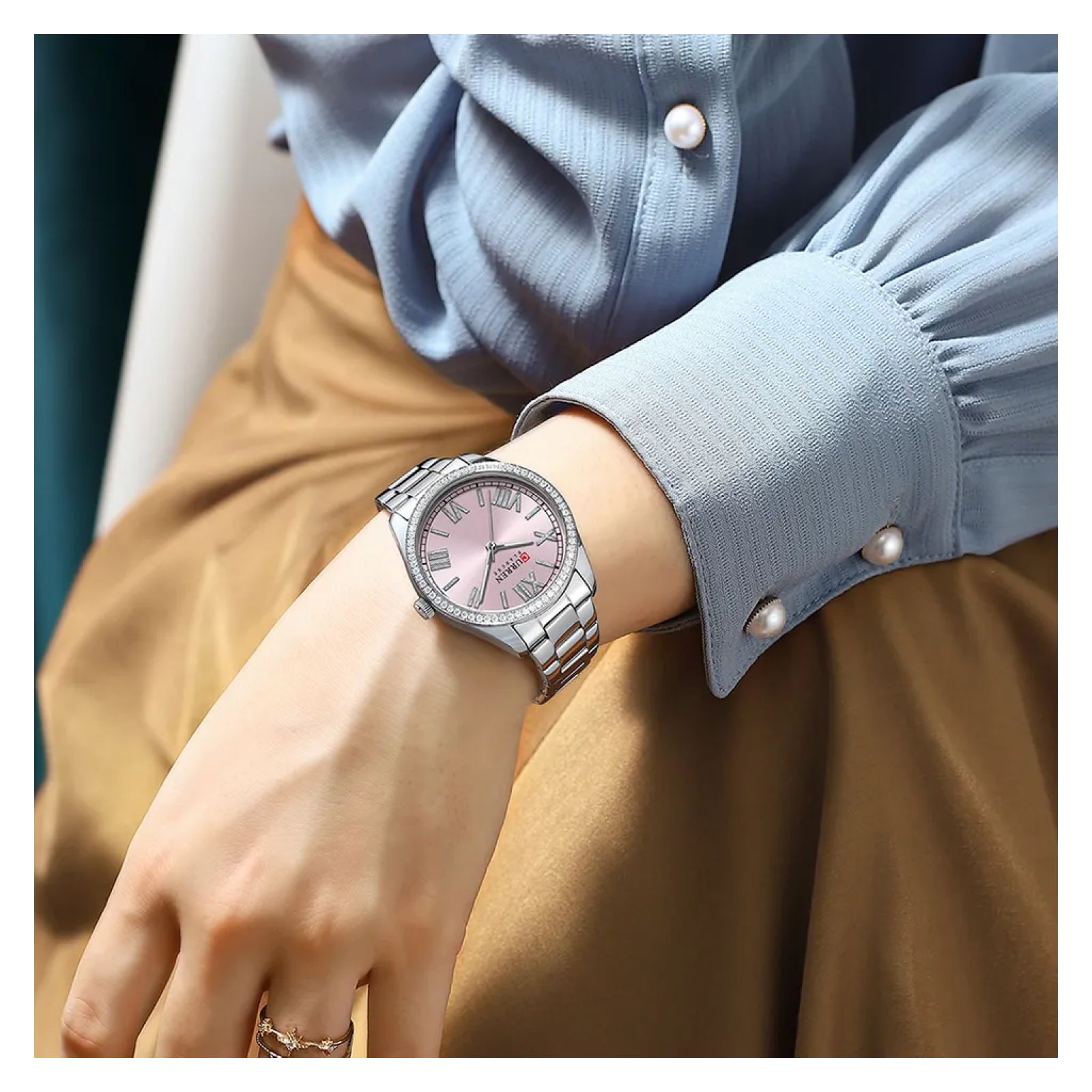 Foto 6 | Reloj Curren Kred621905 color Plata para Mujer