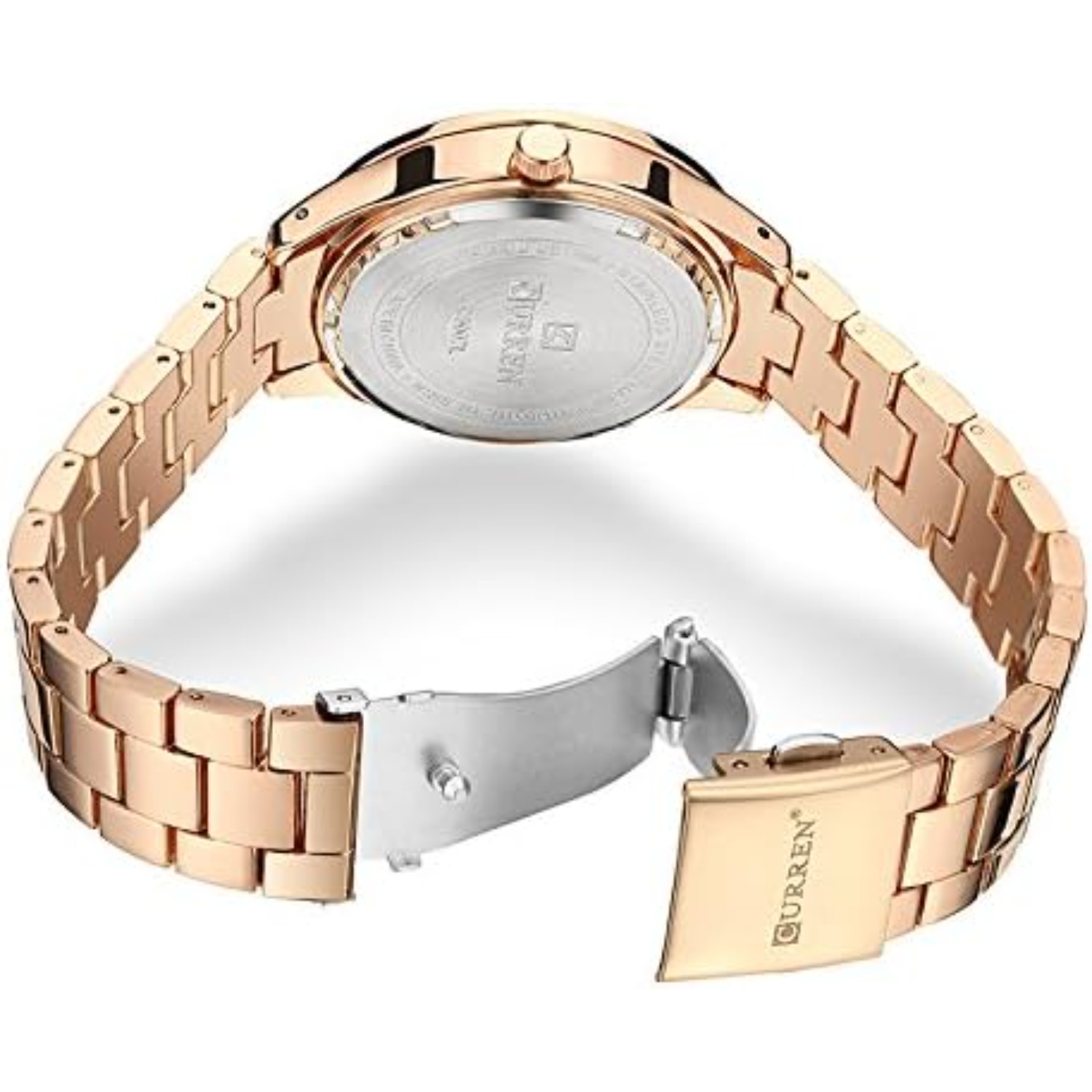 Foto 4 pulgar | Reloj Curren 9007 Oro Rosa con Tablero Azul Acero Inoxidable