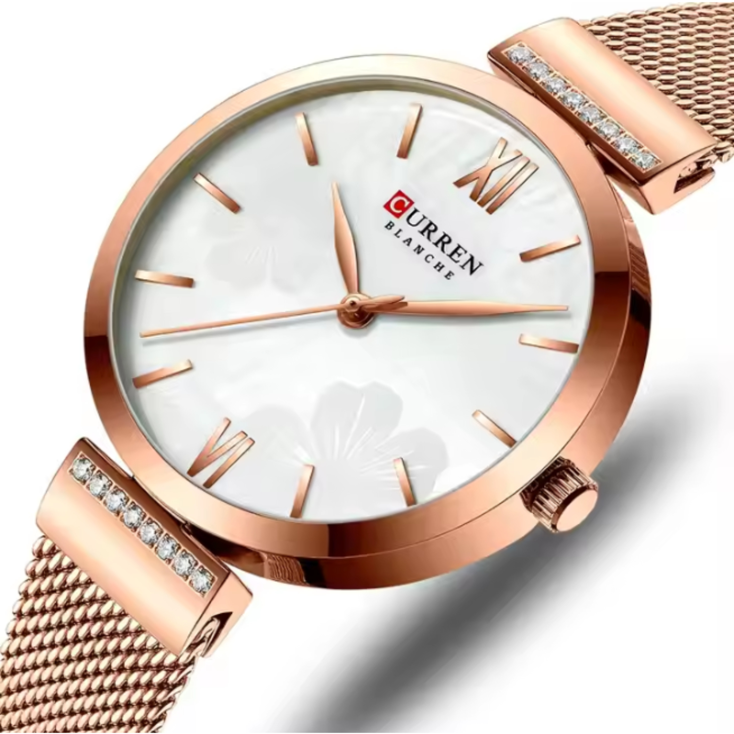 Foto 3 pulgar | Reloj Curren 9067 Oro Rosa con Tablero Blanco