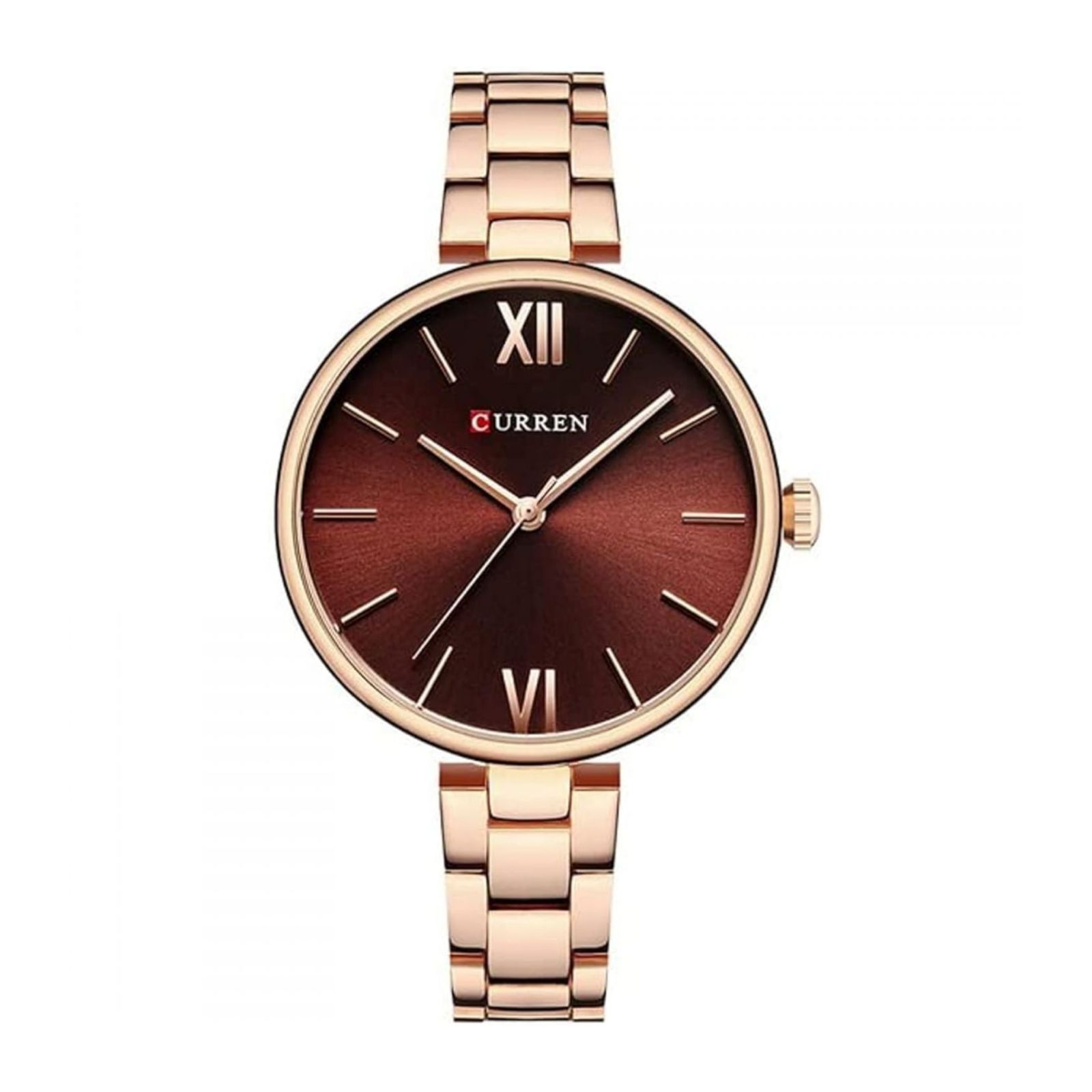 Foto 1 | Reloj Curren 9017 Kreb712028 Caja De Aleación Tono Oro Rosa Y Tablero Marrón