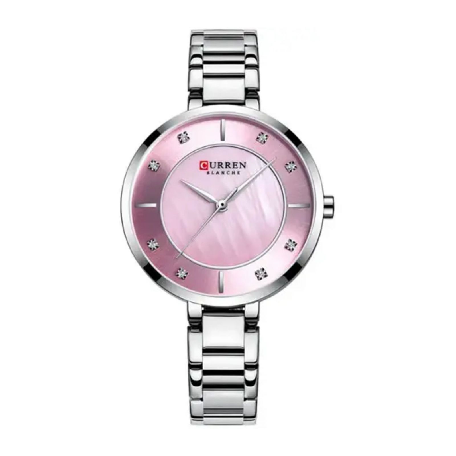 Foto 1 | Reloj Curren 9051 Krec6119 Caja De Acero Inoxidable Tono Plateado Y Tablero Rosado
