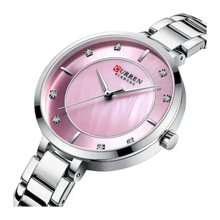 Foto 2 | Reloj Curren 9051 Krec6119 Caja De Acero Inoxidable Tono Plateado Y Tablero Rosado