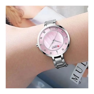 Foto 4 | Reloj Curren 9051 Krec6119 Caja De Acero Inoxidable Tono Plateado Y Tablero Rosado