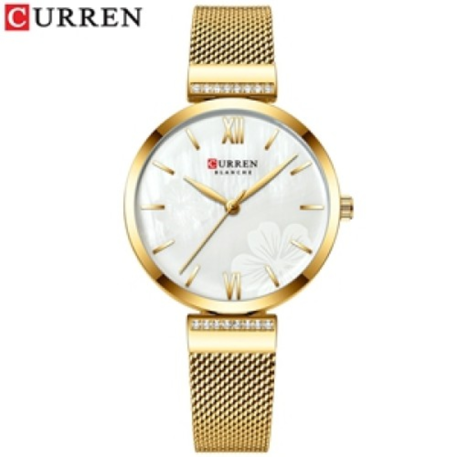 Foto 2 pulgar | Reloj Curren 9067 Krec9818 Acero Inoxidable Dorado Tablero Blanco