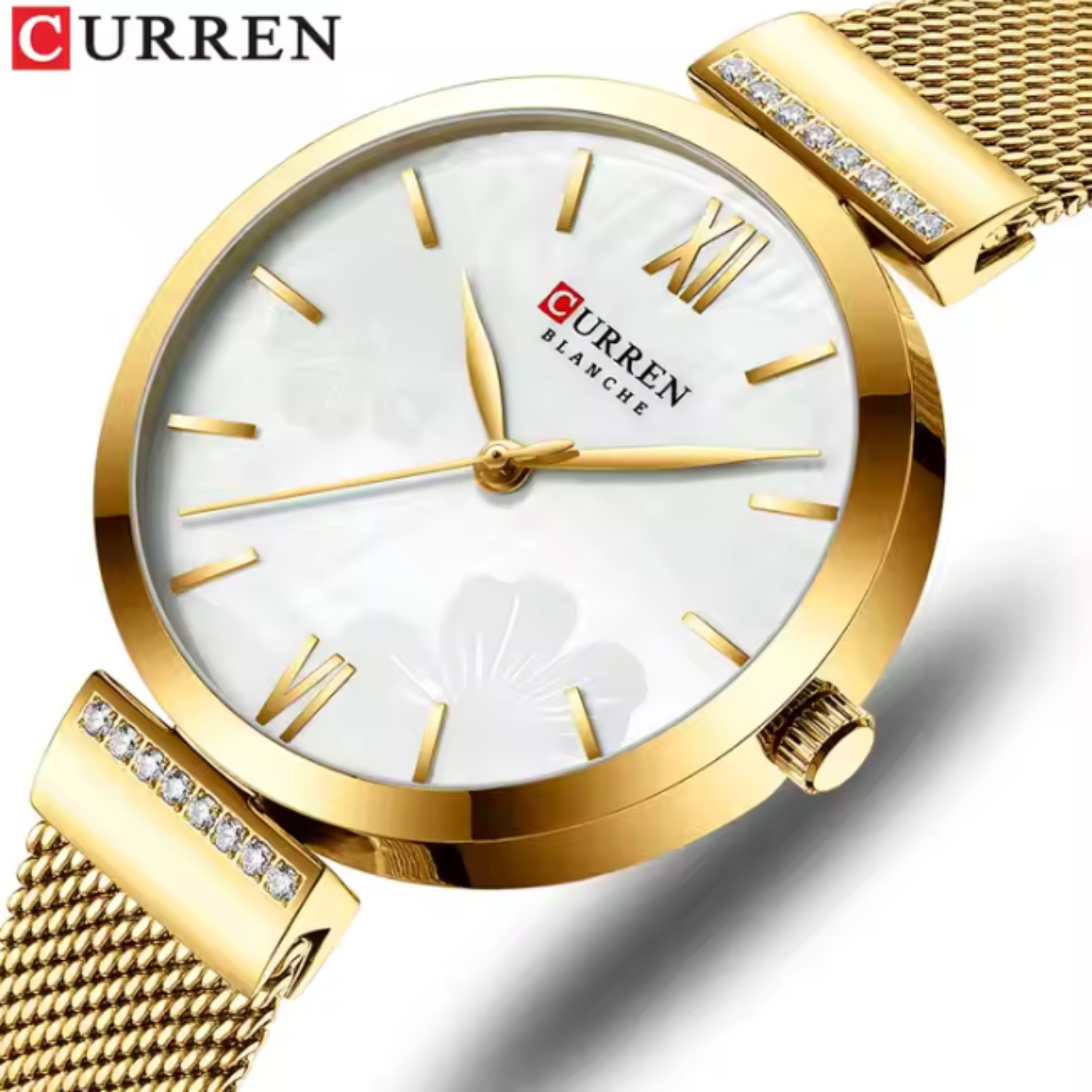 Foto 3 pulgar | Reloj Curren 9067 Krec9818 Acero Inoxidable Dorado Tablero Blanco