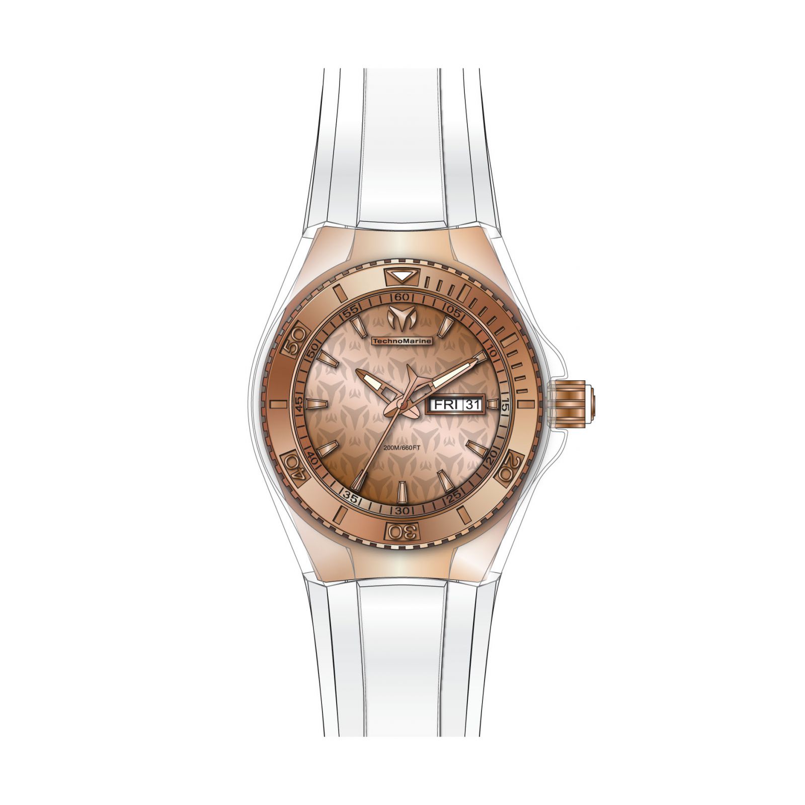 Foto 3 pulgar | Reloj Technomarine Cruise Tm-115001 Acero Inoxidable, Oro Rosa De 14 Quilates Mujer