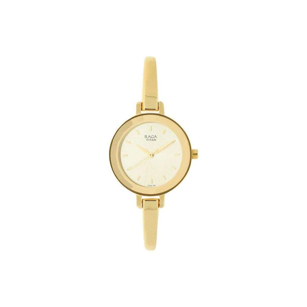 Reloj Analógico Titan Raga Viva Champagne Dial Para Mujer - Venta Internacional.