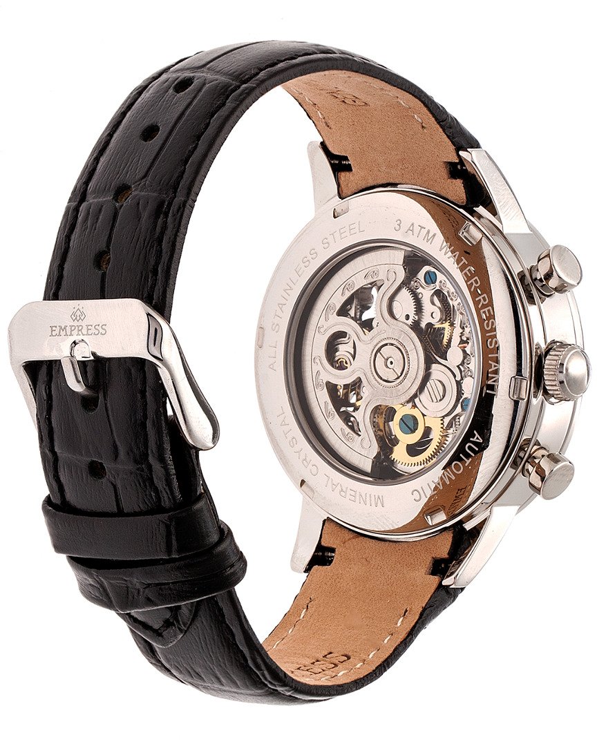 Foto 2 | Reloj Empress Beatrice Empem2002 - Correa De Piel  Color Negro Y Negro - Venta Internacional.