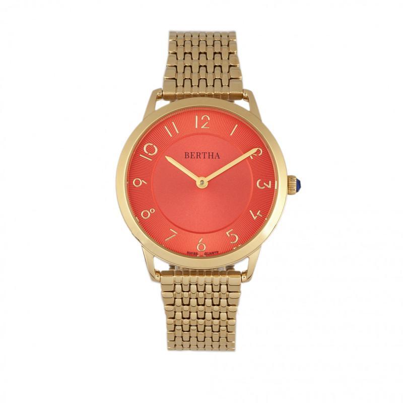 Foto 1 | Reloj Bertha Abby Swiss Para Mujer Dorado/rojo - Venta Internacional.