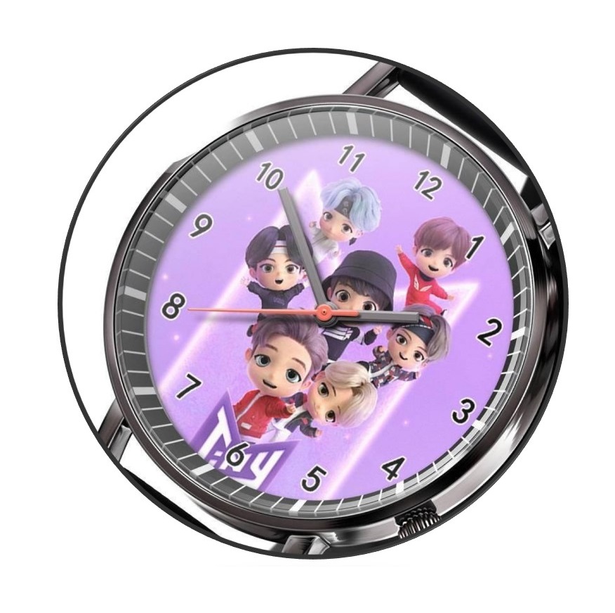 Foto 2 pulgar | Reloj Analógico de Cuarzo Bts Modelo Chibi color Negro