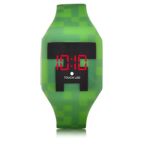 Foto 4 pulgar | Venta Internacional - Reloj Minecraft de Cuarzo para Chico con Correa de Caucho Verde