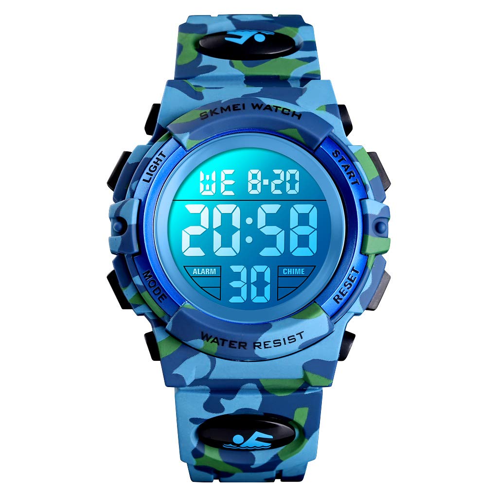 Venta Internacional - Reloj Digital Deportivo Fizili Para Niños, Impermeable, De 3 A 15 Años, Con Alarma, Azul $598