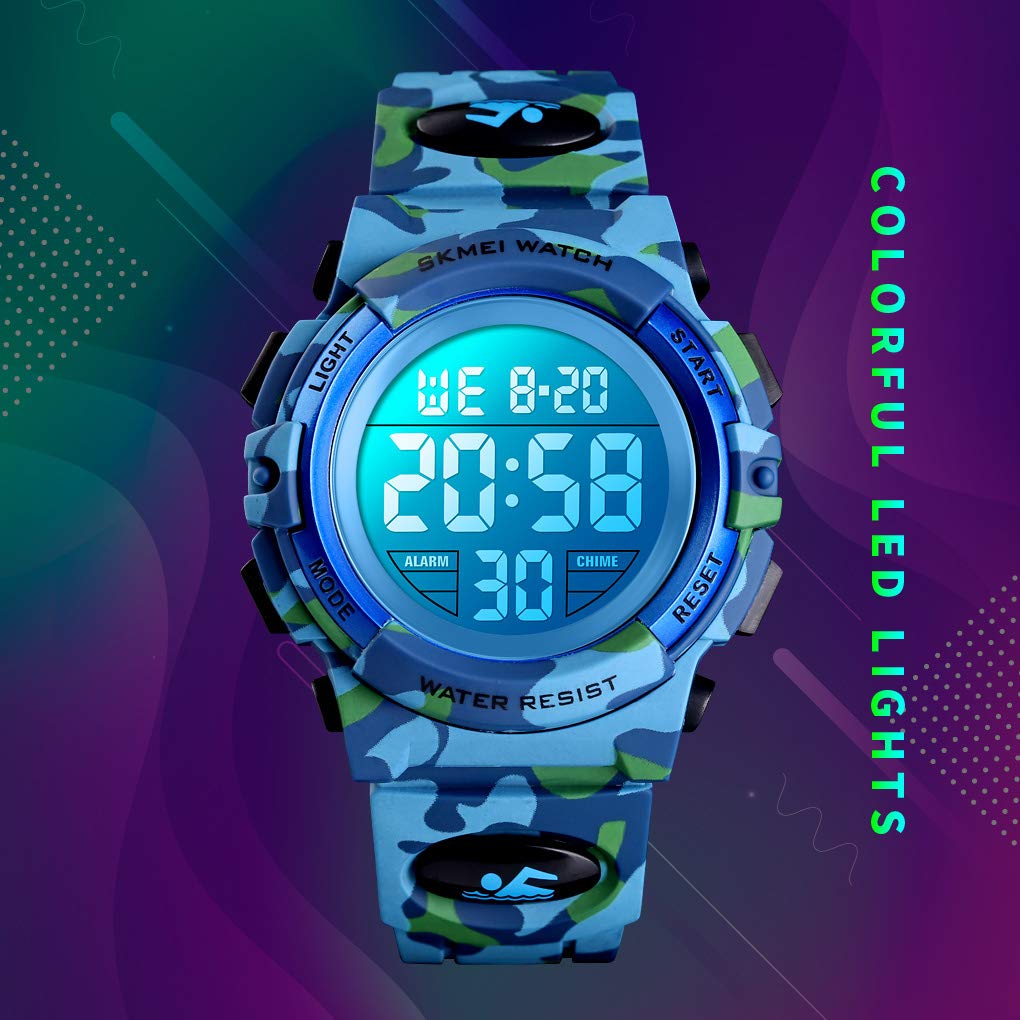 Foto 7 pulgar | Venta Internacional - Reloj Digital Deportivo Fizili Para Niños, Impermeable, De 3 A 15 Años, Con Alarma, Azul