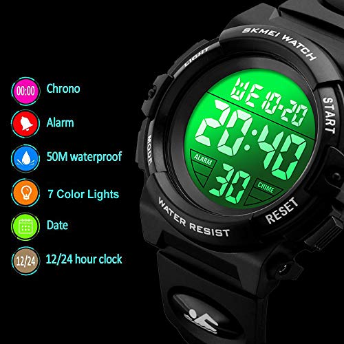 Foto 3 pulgar | Venta Internacional - Reloj Digital Venhoo Kids Para Deportes Al Aire Libre, Impermeable, Negro