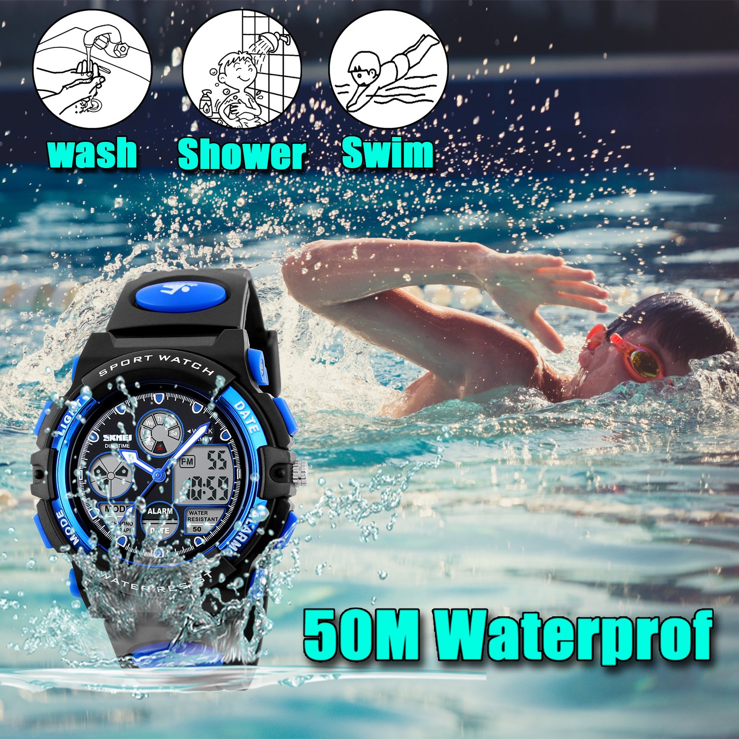 Foto 4 | Venta Internacional - Reloj Viliysun Kid Sport, 50 M, Resistente Al Agua, Con Alarma Led Y Cronómetro