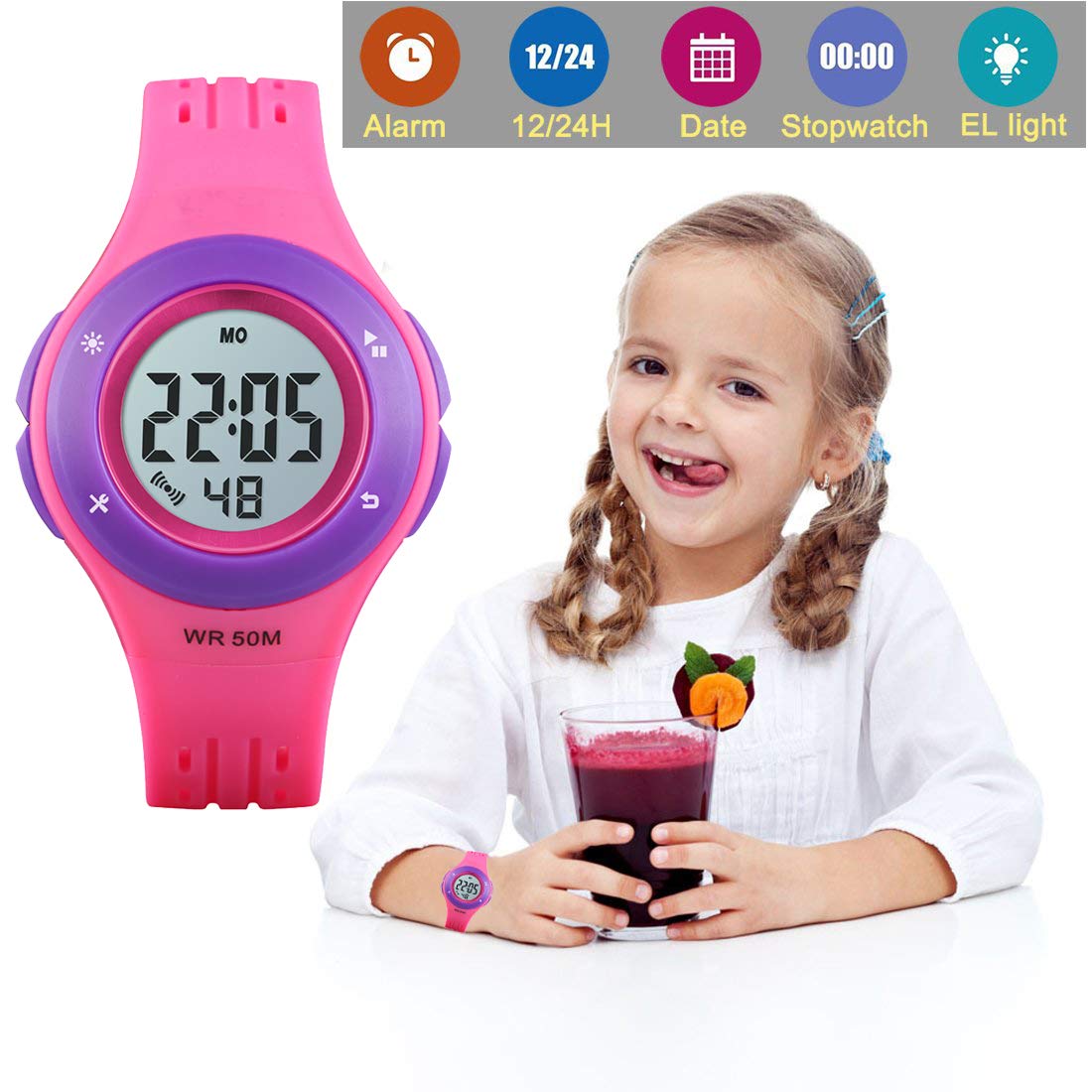 Foto 4 pulgar | Venta Internacional - Reloj Uswat Kids Sports Led Impermeable Con Alarma, 50 M