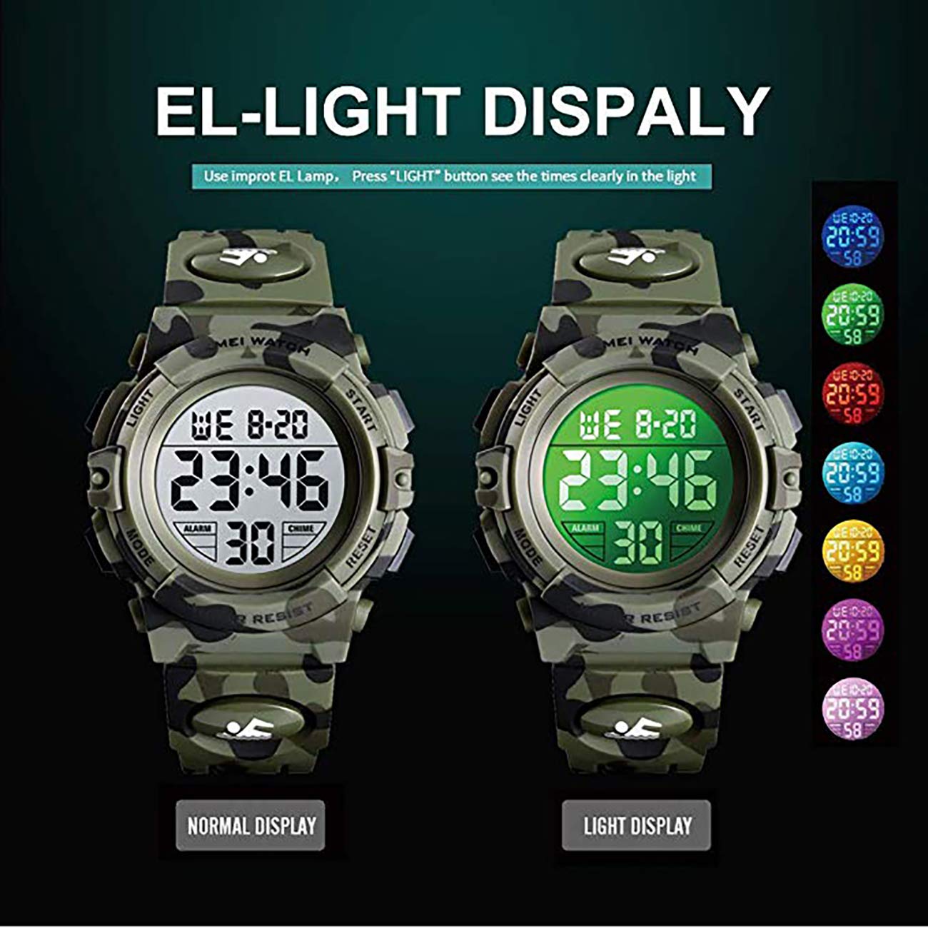 Foto 4 pulgar | Venta Internacional - Reloj Digital Para Niños Anloo, 50 M, Con Alarma, Cronómetro Impermeable