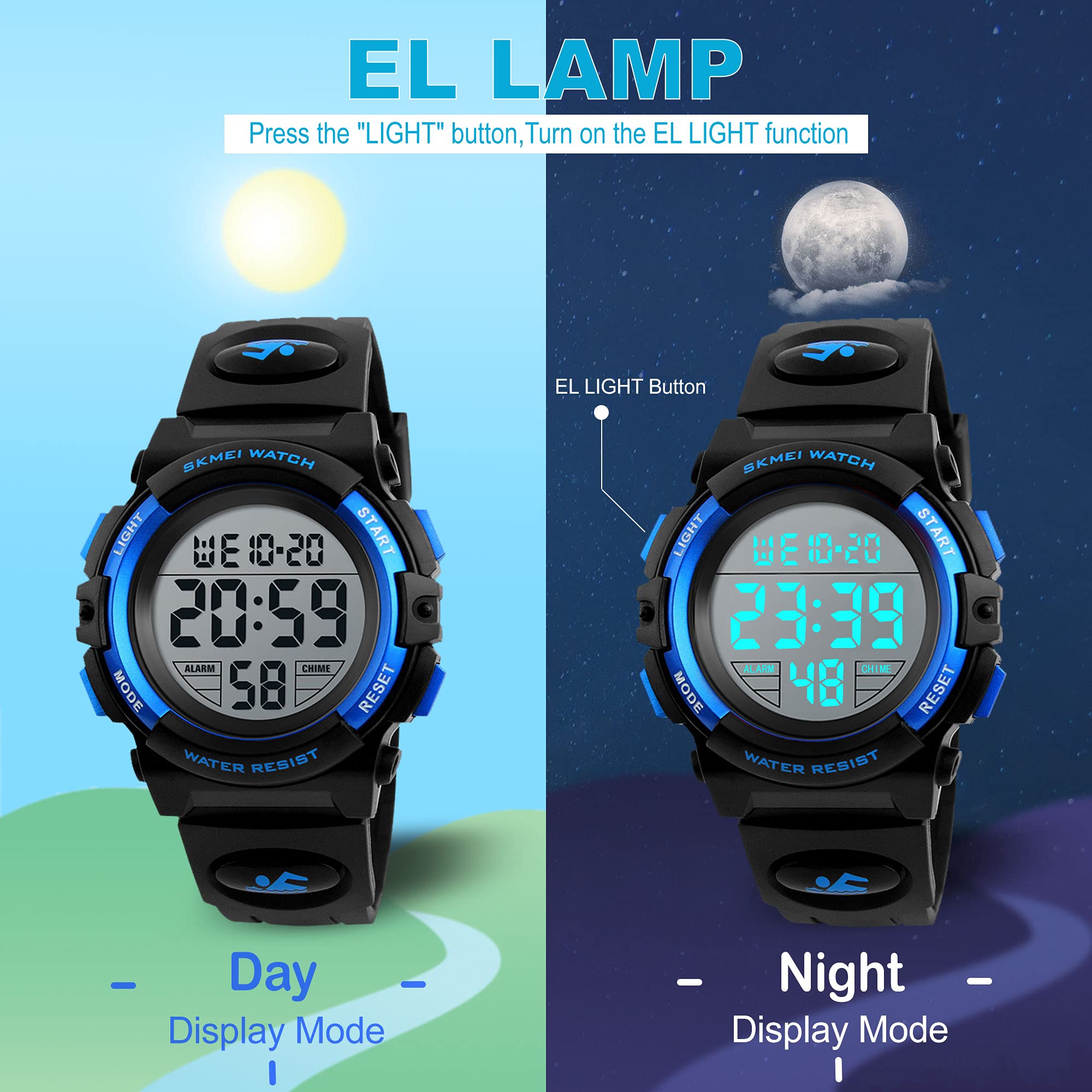 Foto 4 pulgar | Venta Internacional - Reloj Infantil Veiley 01-blue 50 m Impermeable con Alarma para Niños