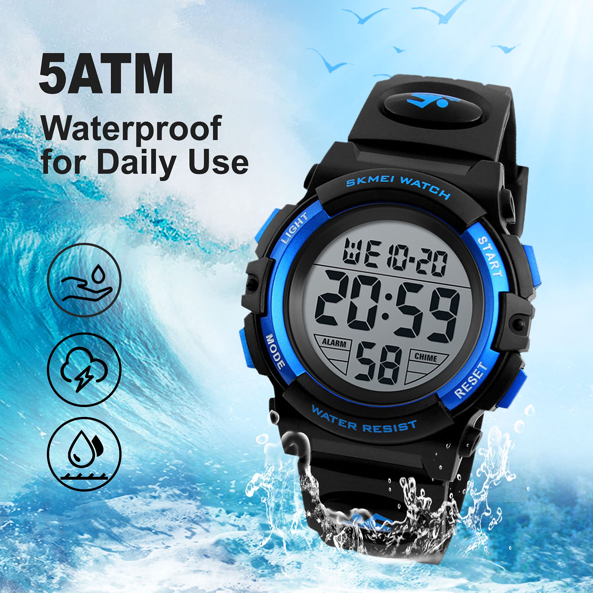 Foto 5 pulgar | Venta Internacional - Reloj Infantil Veiley 01-blue 50 m Impermeable con Alarma para Niños