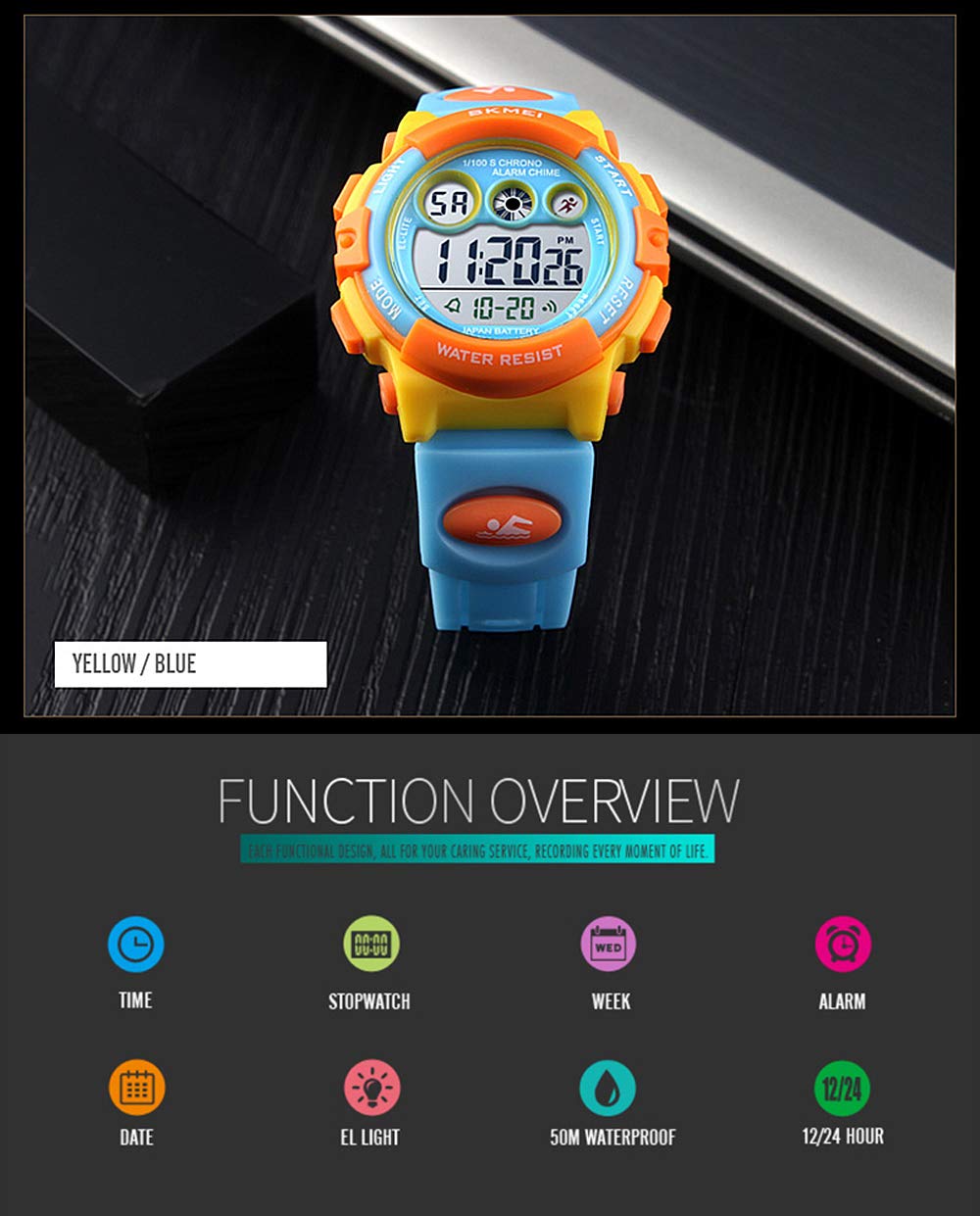 Foto 7 pulgar | Venta Internacional - Reloj Deportivo Digital Para Niños Tonnier, Led, Impermeable, O-blue