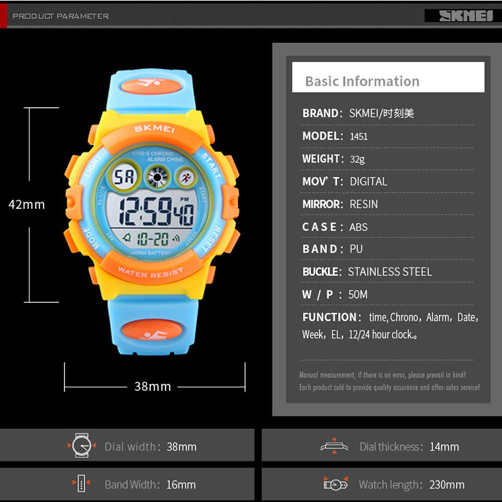 Foto 8 pulgar | Venta Internacional - Reloj Deportivo Digital Para Niños Tonnier, Led, Impermeable, O-blue