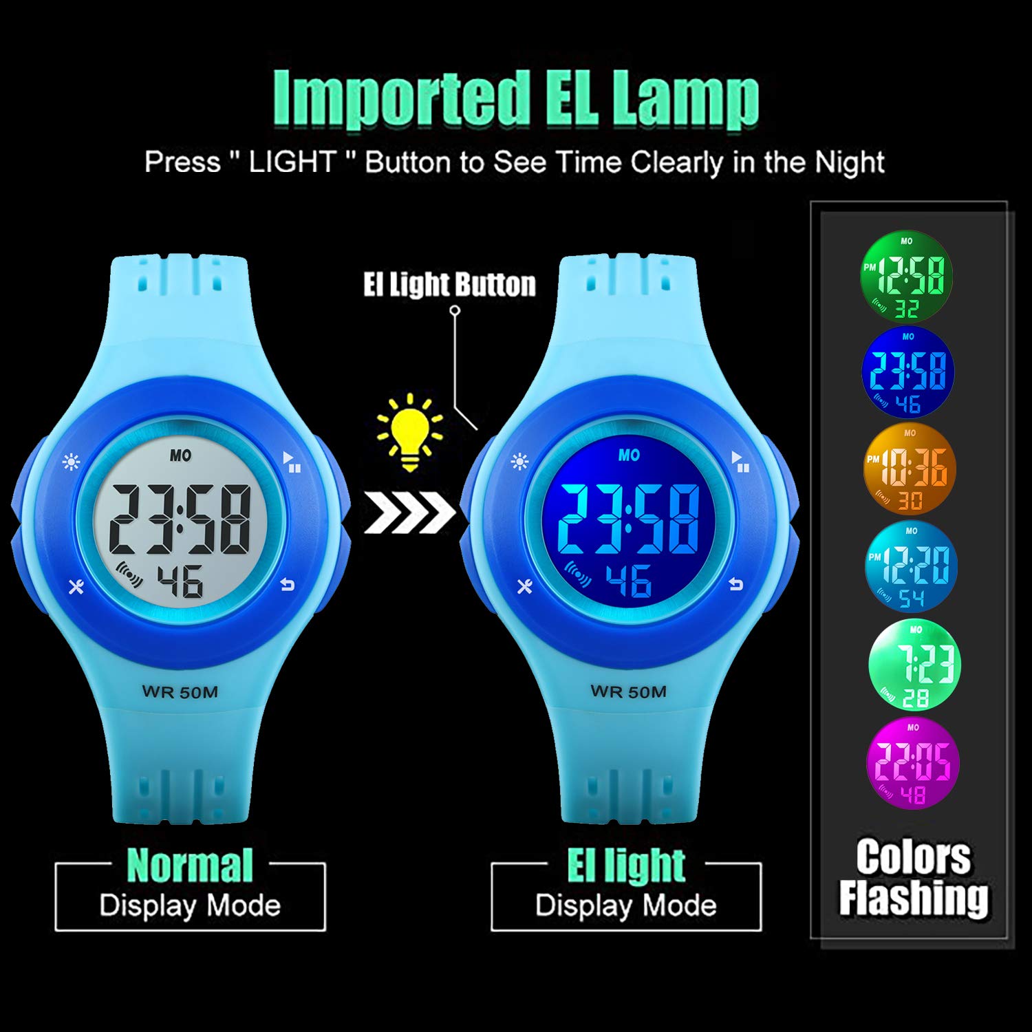 Foto 4 pulgar | Venta Internacional - Reloj De Pulsera Axspt Kid Led Sport 30 M Resistente Al Agua Para Niño/niña