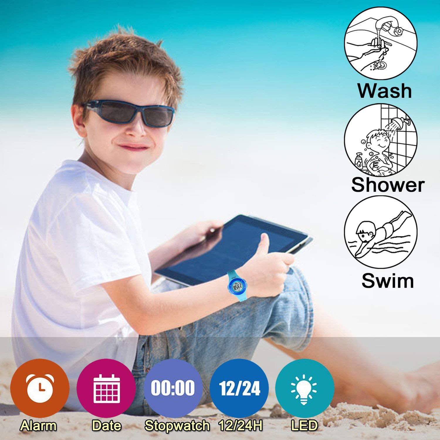 Foto 5 pulgar | Venta Internacional - Reloj De Pulsera Axspt Kid Led Sport 30 M Resistente Al Agua Para Niño/niña