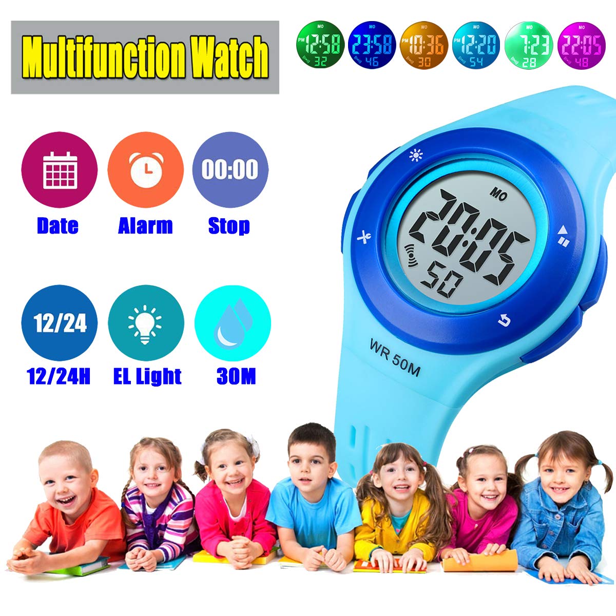 Foto 8 pulgar | Venta Internacional - Reloj De Pulsera Axspt Kid Led Sport 30 M Resistente Al Agua Para Niño/niña