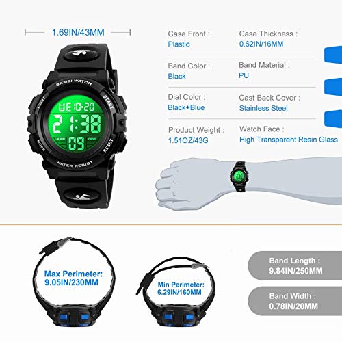 Foto 7 pulgar | Venta Internacional - Reloj Deportivo Digital para Niños Aztom Impermeable