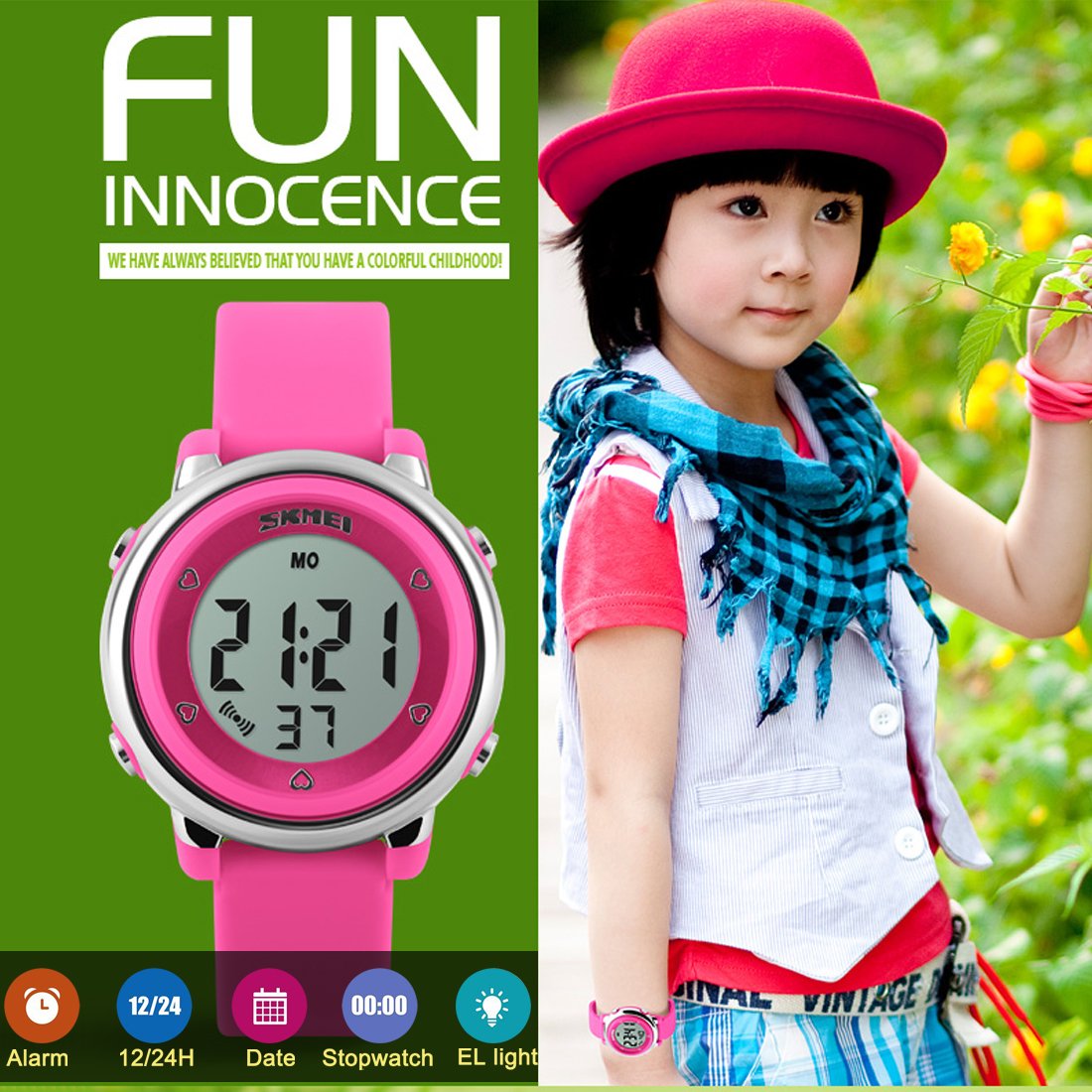 Foto 3 pulgar | Venta Internacional - Reloj Led Uswat Para Niños, 50 M, Con Alarma Y Cronómetro