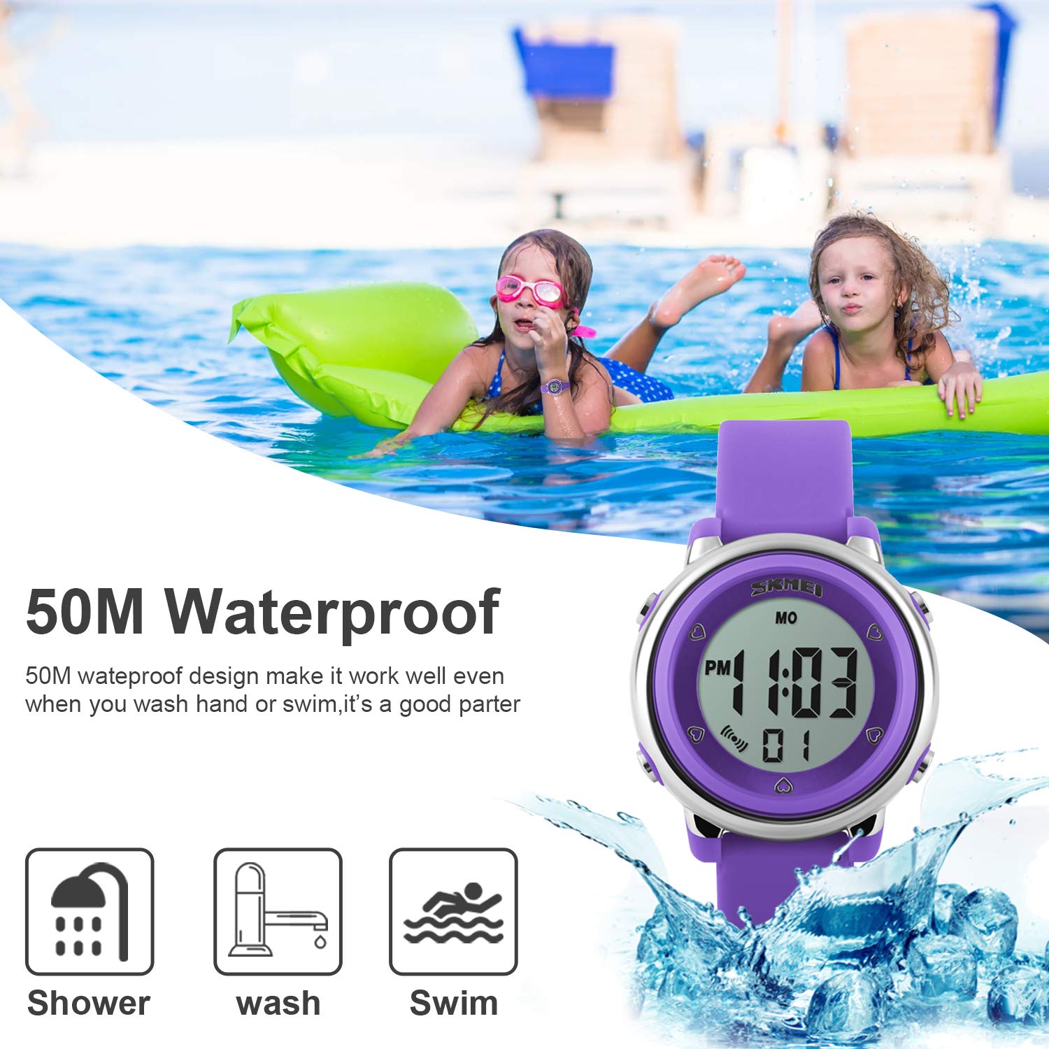 Foto 4 pulgar | Venta Internacional - Reloj Deportivo Axspt Kid Led 30 M Impermeable Para Niño Y Niña