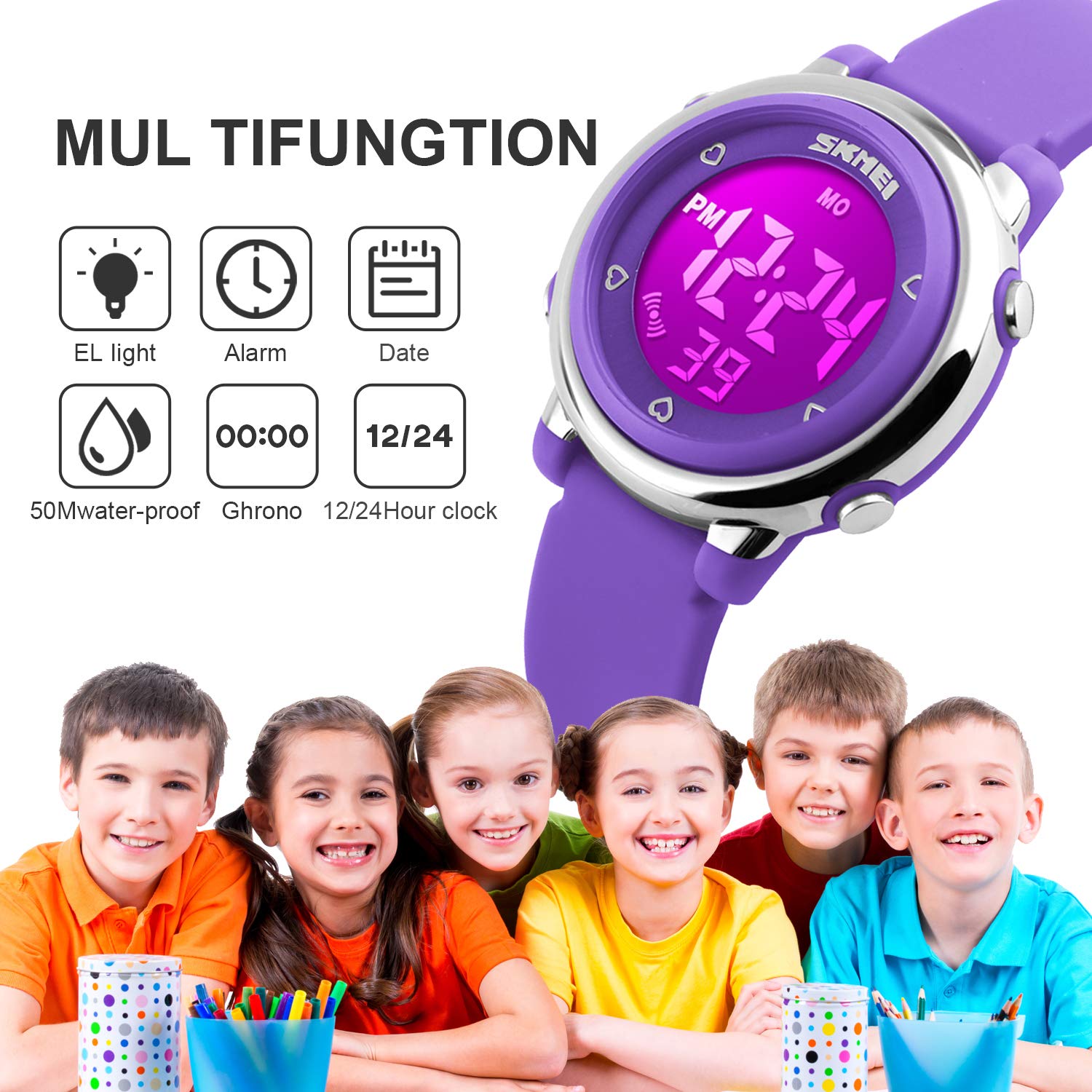 Foto 8 pulgar | Venta Internacional - Reloj Deportivo Axspt Kid Led 30 M Impermeable Para Niño Y Niña