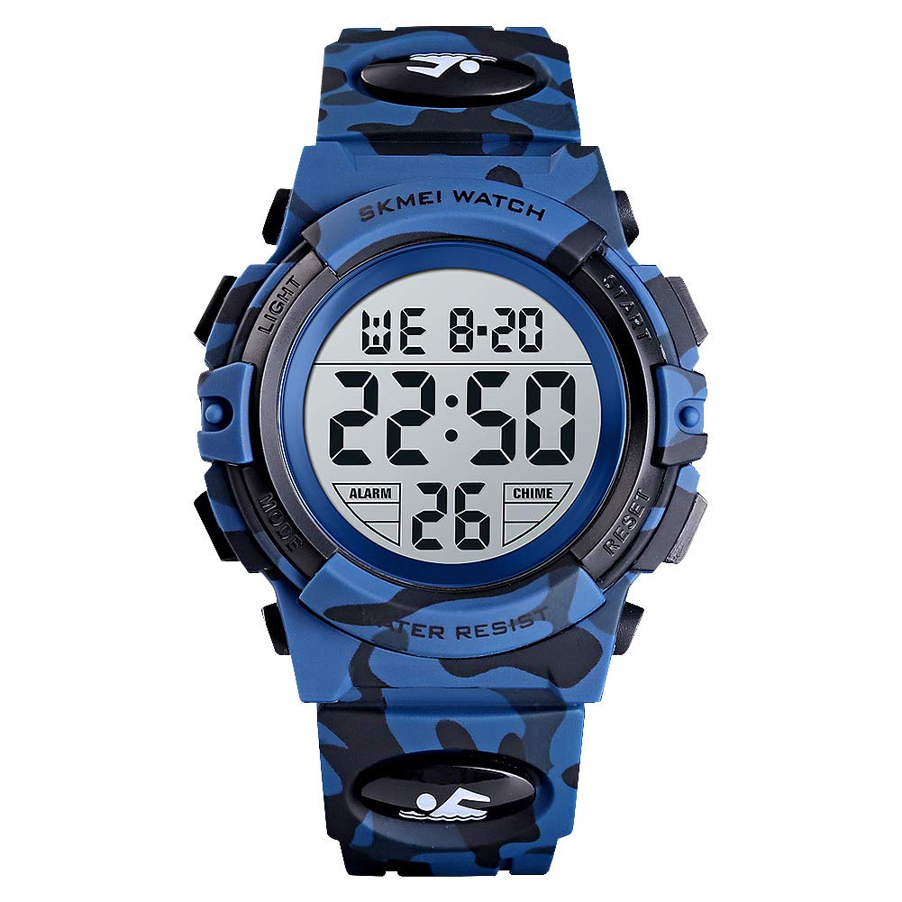 Venta Internacional - Reloj Bozlun, Camuflaje Digital Para Niños, Azul, 50 M, Resistente Al Agua $666