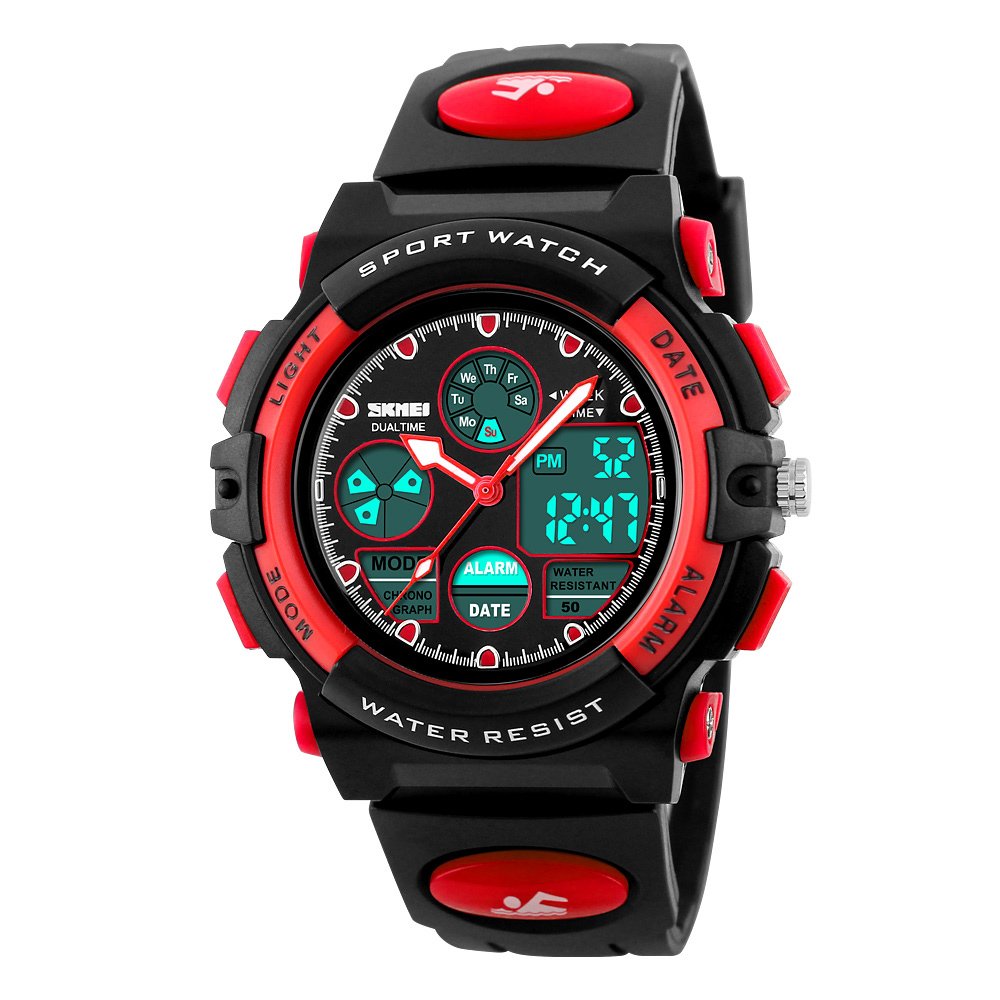 Foto 2 pulgar | Venta Internacional - Reloj Tephea Kids Digital Deportivo con Alarma LED y Cronómetro Rojo