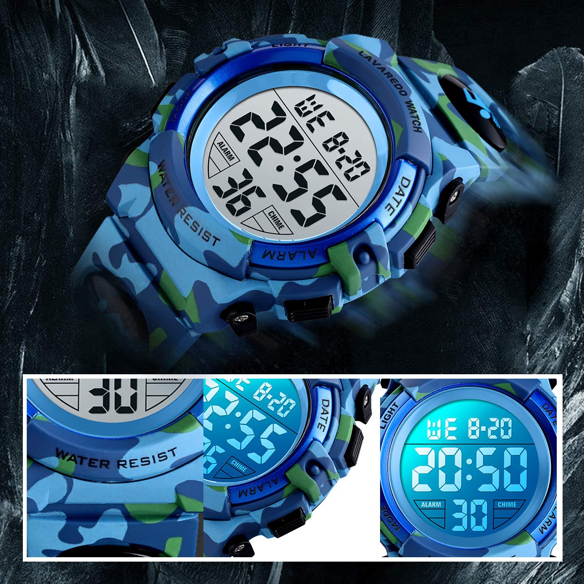 Foto 7 pulgar | Reloj Digital con Cronógrafo LED y Resistencia al Agua 50m para Niños