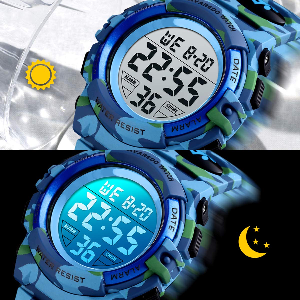 Foto 8 | Reloj Digital con Cronógrafo LED y Resistencia al Agua 50m para Niños