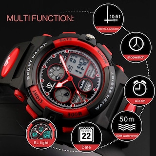 Foto 3 | Venta Internacional - Reloj Para Niños A Alps Digital Sport Chronograph Led 50m Waterpro