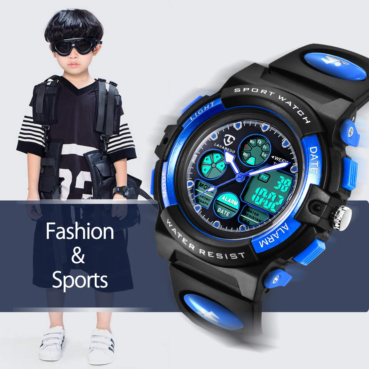 Foto 3 pulgar | Reloj Digital Aswan con Alarma LED Deportiva Impermeable para Niños