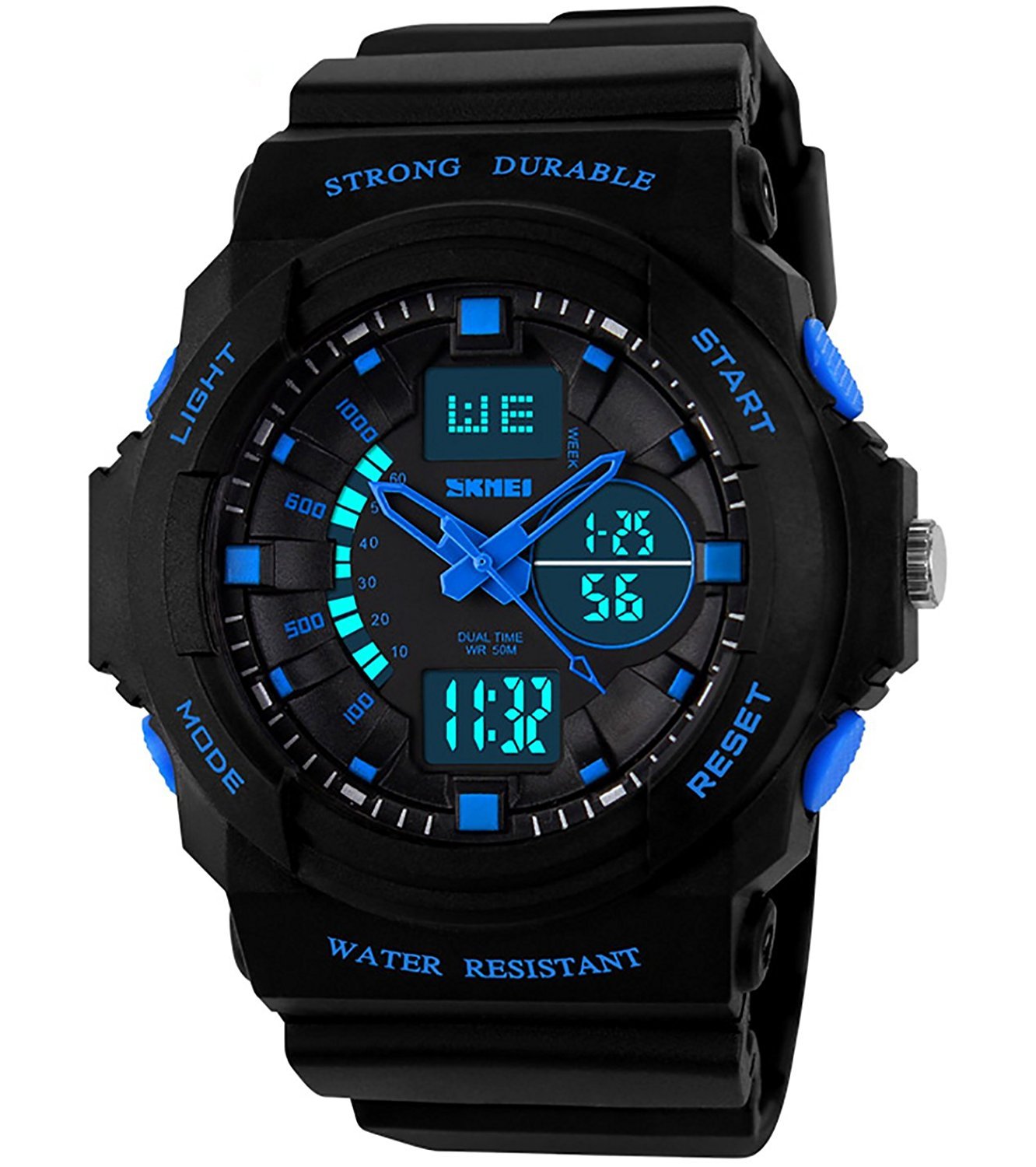 Reloj Skmei Digital Sports 50 M Resistente al Agua Azul Multifunción para Niños