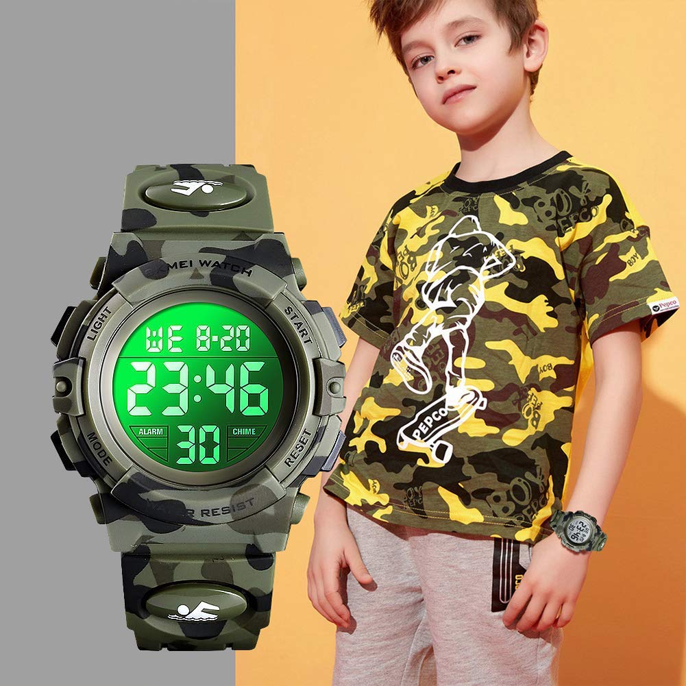 Foto 3 pulgar | Venta Internacional - Reloj Tephea Kids, Led Digital Militar, Resistente Al Agua (militar)