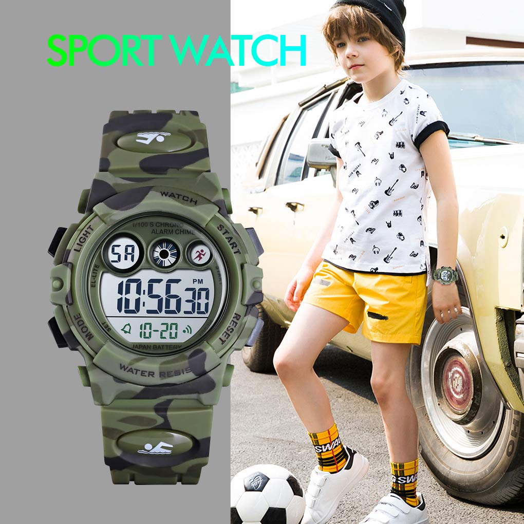 Foto 7 pulgar | Venta Internacional - Reloj Tonnier Kids Sports Digital Led Impermeable Verde