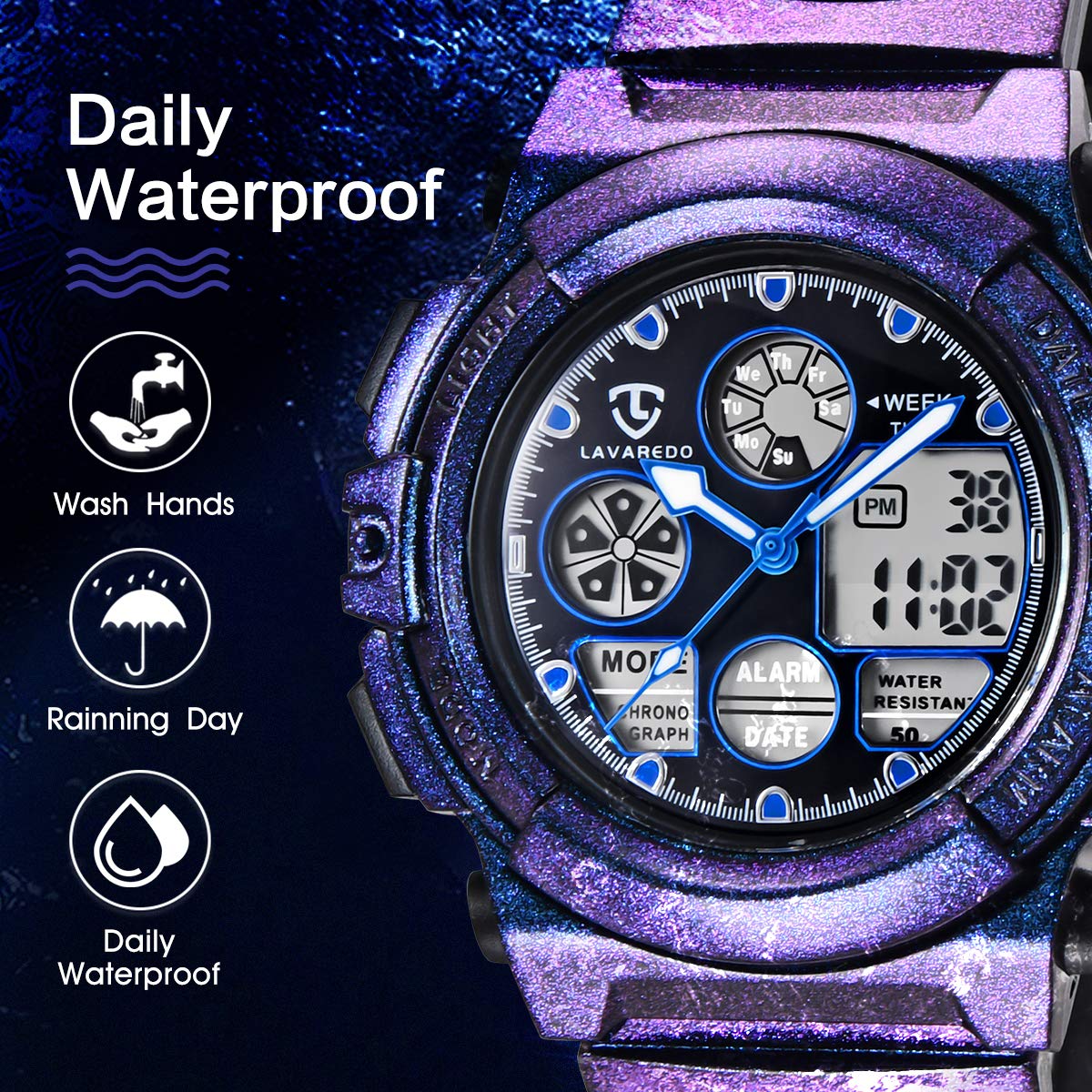 Foto 7 pulgar | Venta Internacional - Watch A Alps Kids Digital Sport, 50 M, Resistente Al Agua Con Alarma