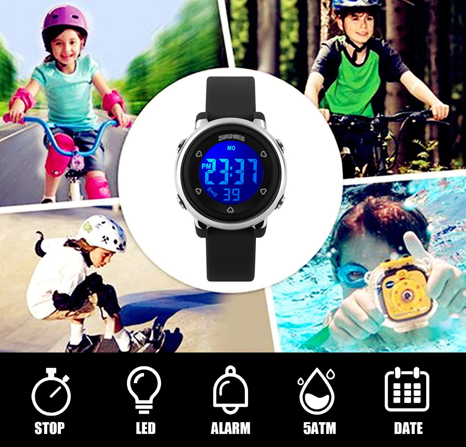 Foto 7 pulgar | Venta Internacional - Reloj Deportivo Axspt Kid Led 30 M Impermeable Para Niño Y Niña