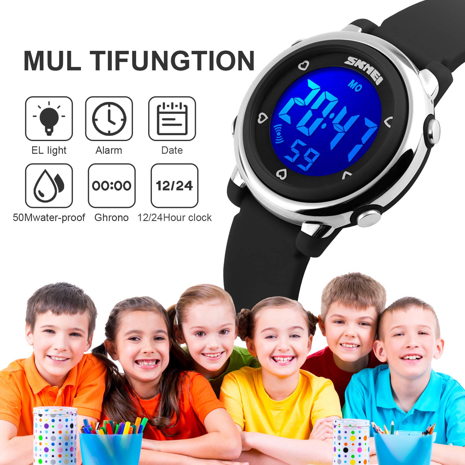 Foto 8 pulgar | Venta Internacional - Reloj Deportivo Axspt Kid Led 30 M Impermeable Para Niño Y Niña