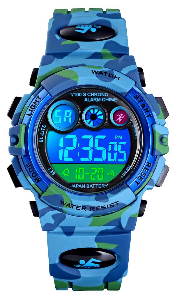 Foto 2 pulgar | Venta Internacional - Reloj Deportivo Digital Tonnier Kids, Led, Impermeable, Azul