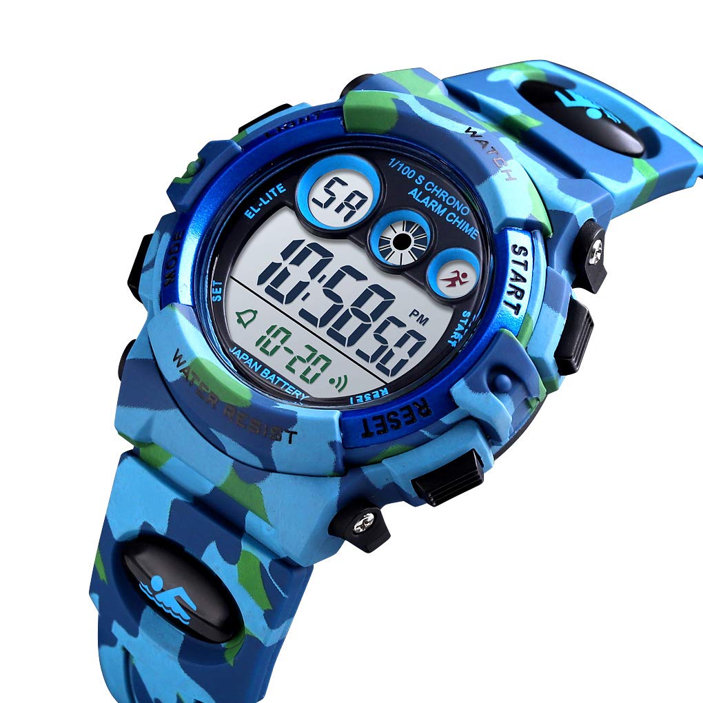 Foto 3 pulgar | Venta Internacional - Reloj Deportivo Digital Tonnier Kids, Led, Impermeable, Azul