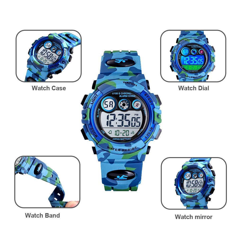 Foto 5 pulgar | Venta Internacional - Reloj Deportivo Digital Tonnier Kids, Led, Impermeable, Azul